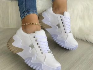 Sneakers women Running Shoes 2022 Spring and Autumn New Fashion Casual Lace Up Wedge Platform Shoes Female zapatillas mujer