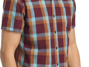 ALIM Men’s Ecto Plaid Short Sleeve Button Down Organic Cotton Shirt